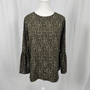 Olive Patterned Women's Top